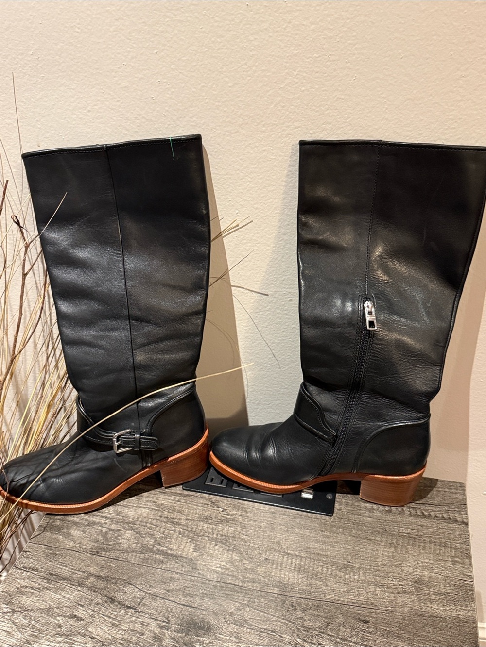 Coach Classic Black Leather Mid-Calf Women's Boots - Picture 2 of 6